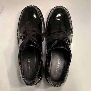 Steve Madden black platform loafers (like new)